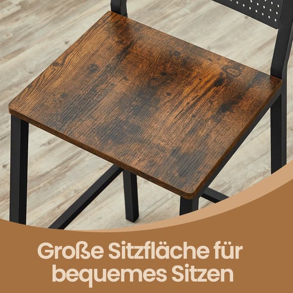 Sæt med 2 barstole - Stilfuld og robust - Brun-sort