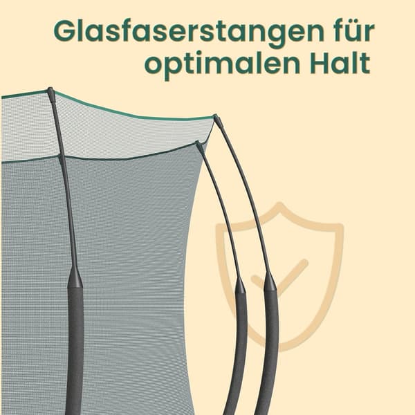 Uppblåsbar trampolin - Ø 366 cm - Utomhustrampolin för barn - Elastiska rep