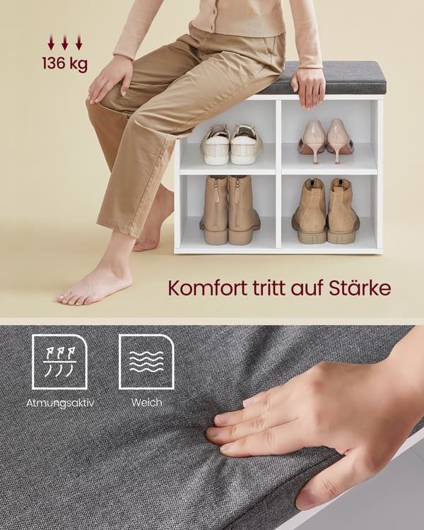 Skobænk - 4 rum - Cloud White-Dove Grey