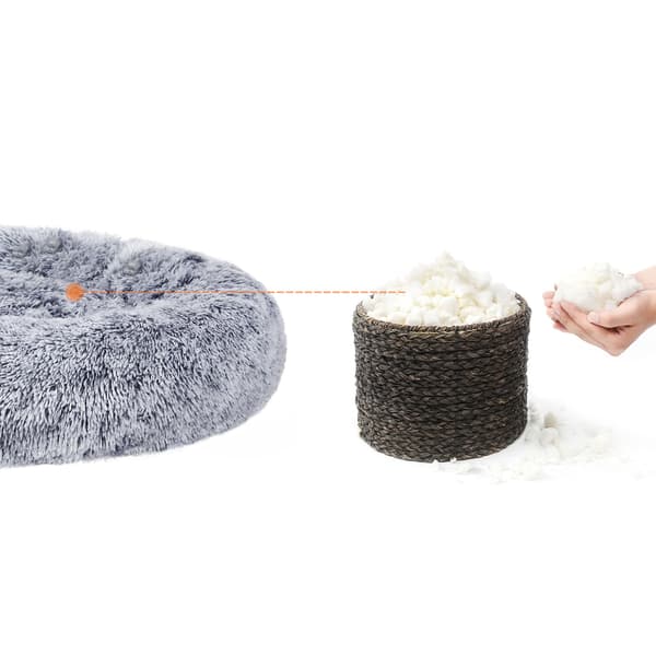 Hundeseng - blødt polstret - Ø 80 cm - grå
