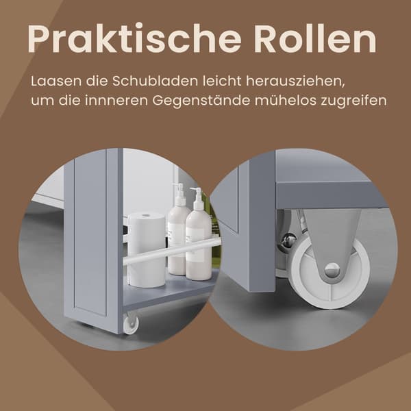 Badeværelsesskab - Kompakt design til toiletpapir - Duegrå