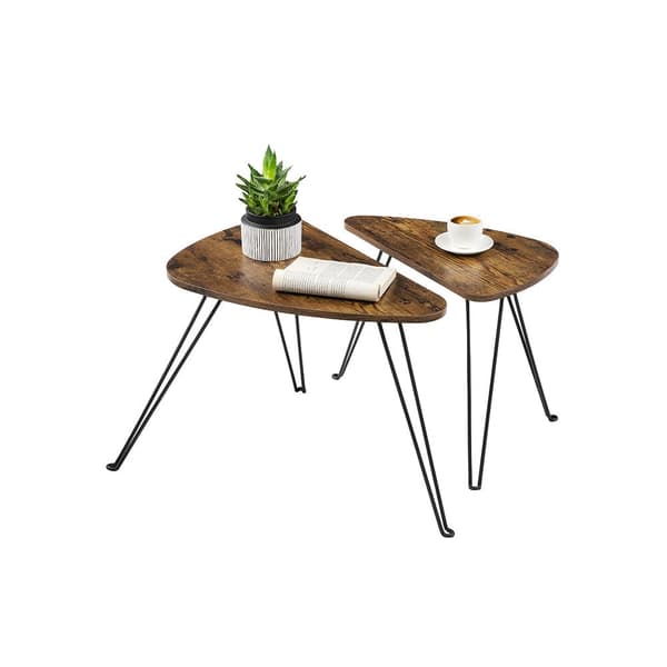 Sideborde - Sæt med 2 - Industrielt design - Brun/Sort