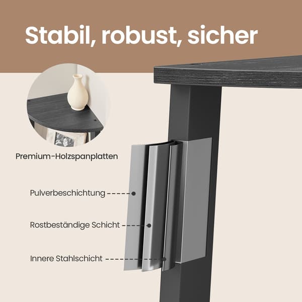 Hjørnehylde - Stigeformet design - Antracitgrå-sort
