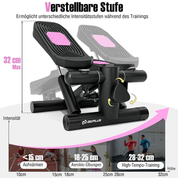 Mini - Stepper med motståndsband Twist justerbart - Vit