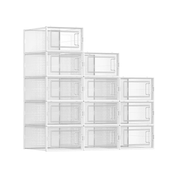 Skoskåp - Set om 12 - Transparent Vit