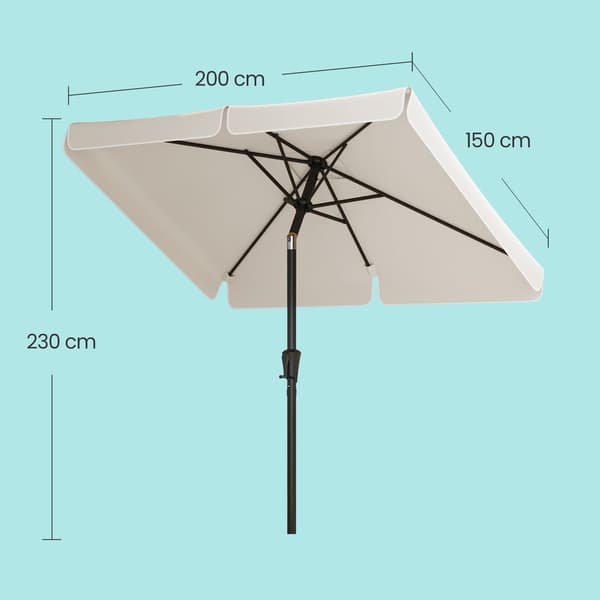 Rektangulær parasol - 200 x 150 cm - solbeskyttelse UPF 50+ - balkonparasol