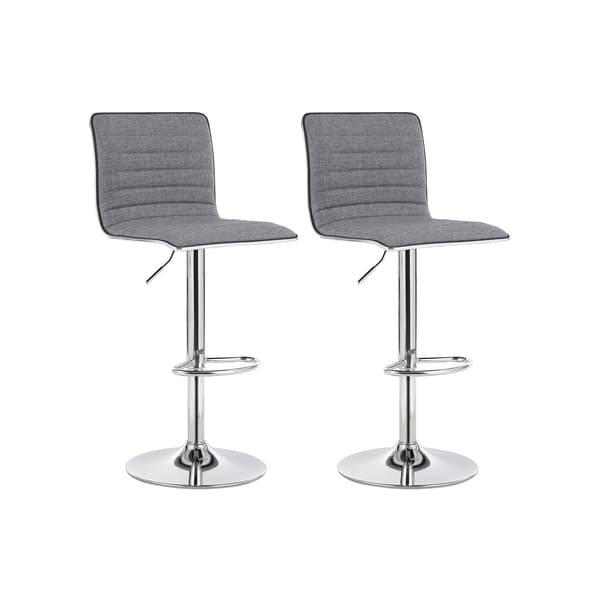 Barstol - Justerbar (57-77 cm) - Med ryggstöd - Sitthöjd 77 cm - Grå
