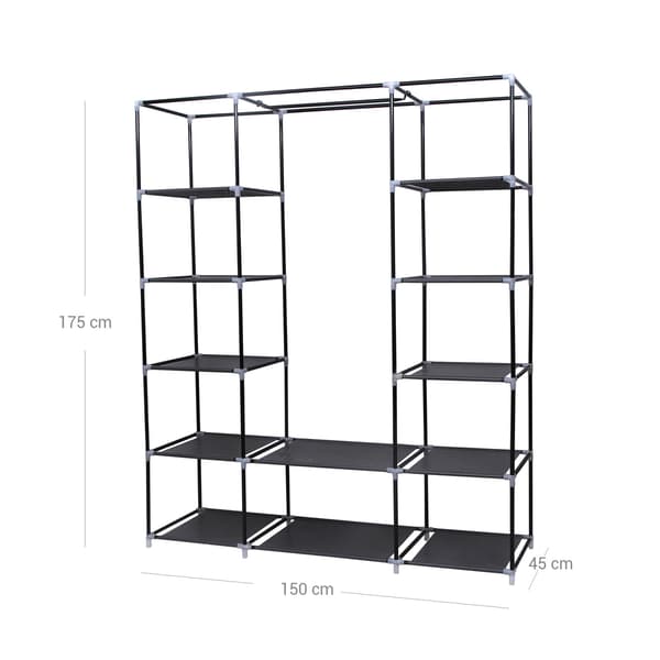Garderobe - pladsbesparende design - sort