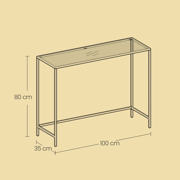 Konsolbord - Stilfuldt design - Glas og stål - Sort transparent