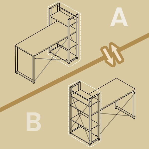 Computerbord - Med hylde - Hjemmekontor