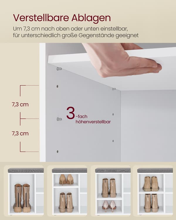 Skobænk - 4 rum - Cloud White-Dove Grey