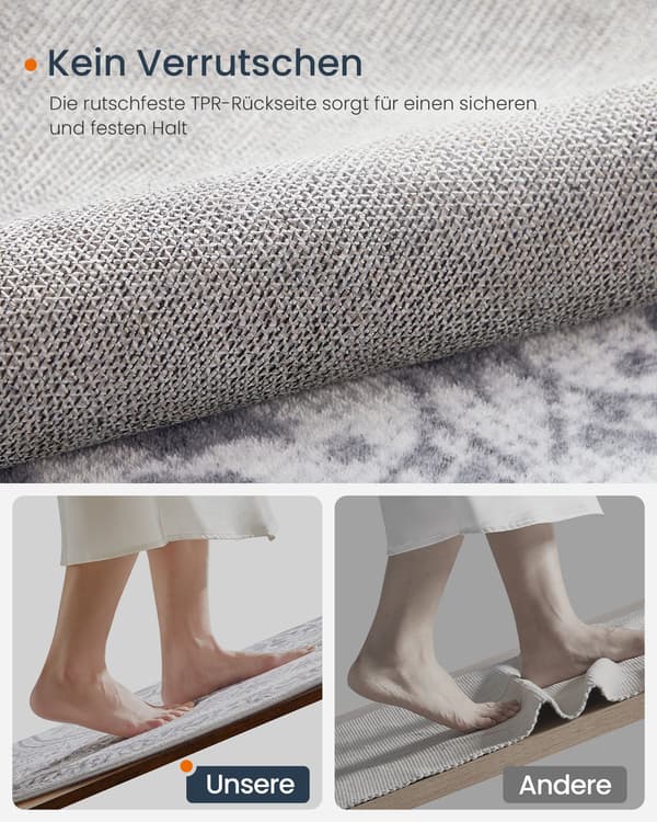 Rundt tæppe i boho-stil 120 cm duegrå