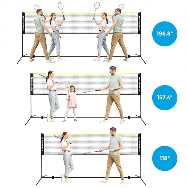 Badmintonnet - vejrbestandigt - sort og gult