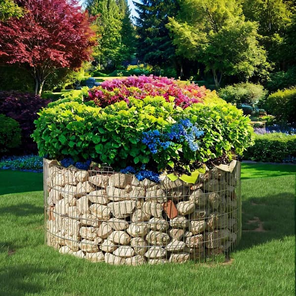 Rund gabion - galvaniserat stål - silver