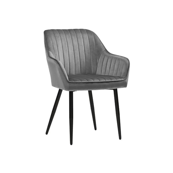 Matstol - Ergonomisk design - Sammetssits - Grå