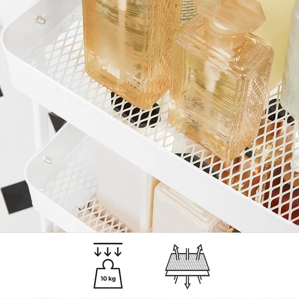 Trolley - Robust stålramme - 3 niveauer - Hvid