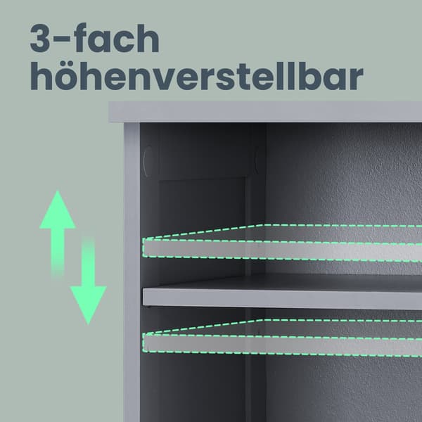 Underskab til håndvask - Kromgreb - Duegrå