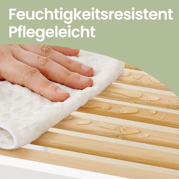 Badeværelseshylde - 5 niveauer - Bambus - Cloud white-naturbeige