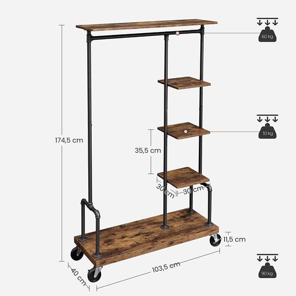 Garderobe - gitterhylder - industriel stil - sort