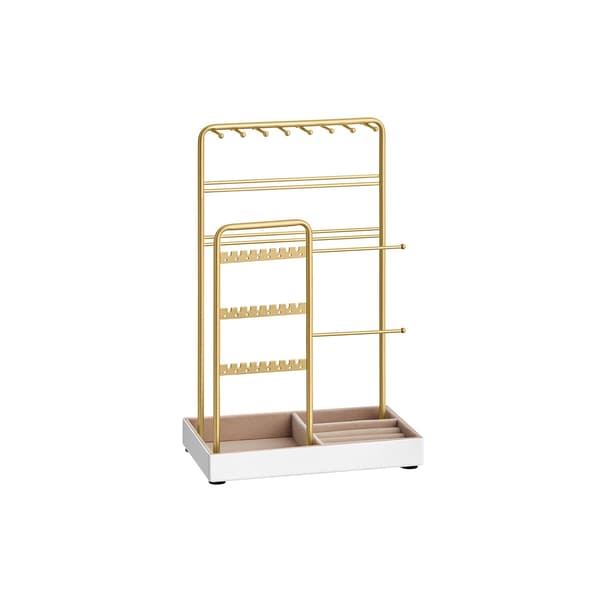 Smykkeholder - elegant design - fløjl - sort