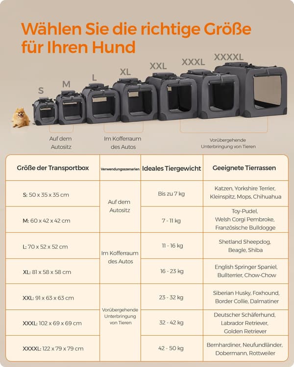 Hundbur - hopfällbar - metall - grå