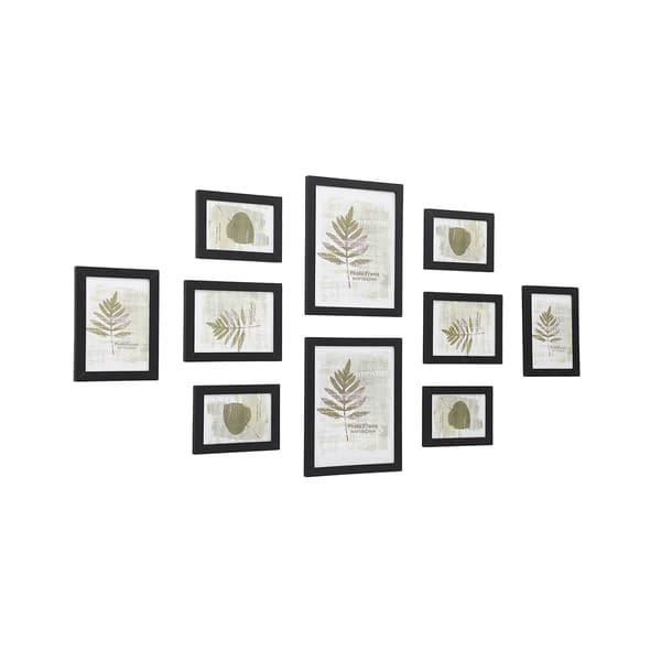 Fotoramset med 10 - modern design - svart