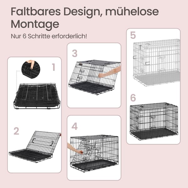 Hundebur - Sammenklappeligt og Bærbart - Sort