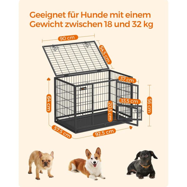 Hundebur - robust og transportabelt - sort