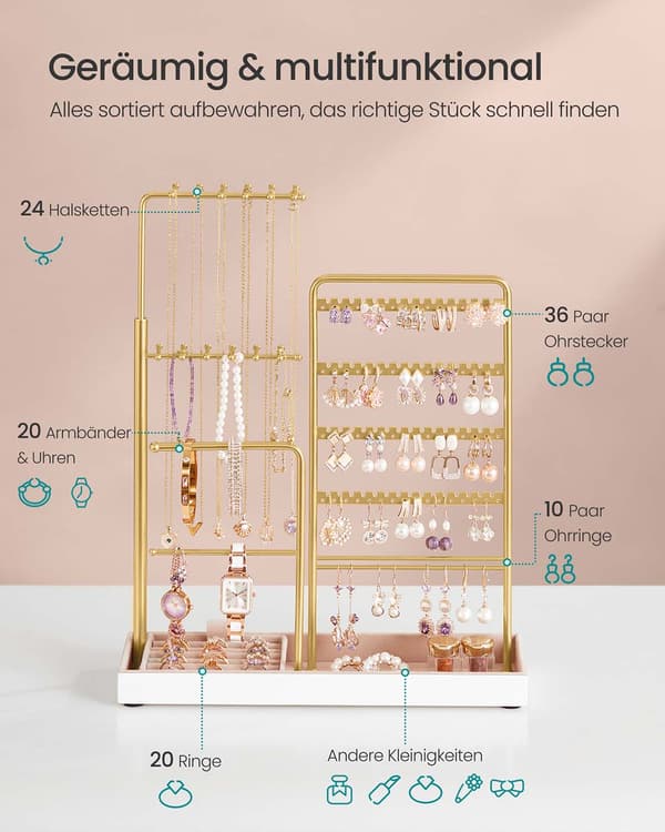Smyckesställ - sammetsbricka - ljusguld