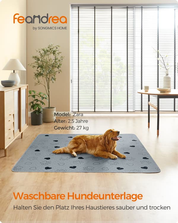 Hvalpeunderlag - vaskbare - sæt med 2 - grå - XXL 183 x 183 cm