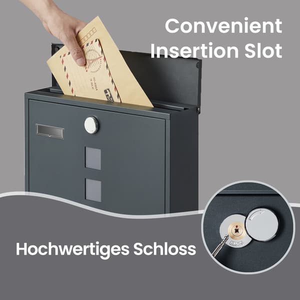 XXL postkasse - med avisrum - antracit