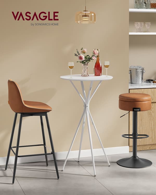Barbord - Metallram - Cloud white-matt vit