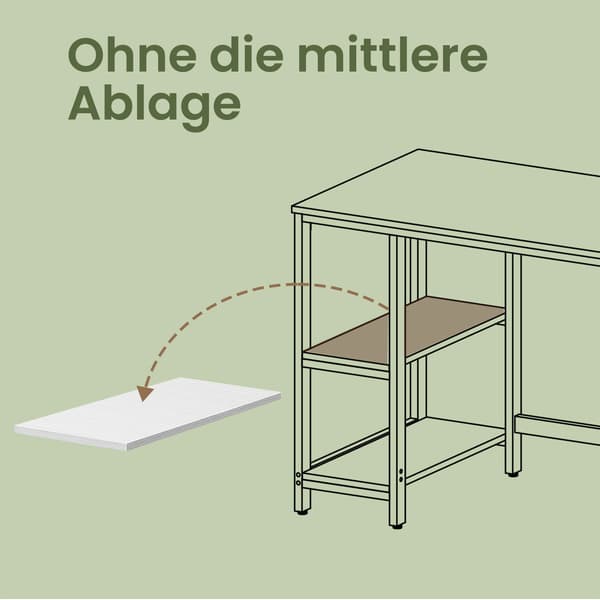Computerbord - moderne design - hvid