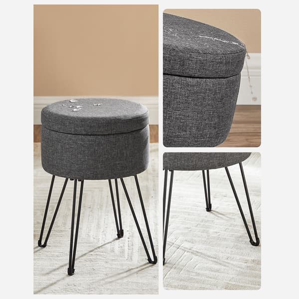 Pall med förvaring - modern design - grå och vit