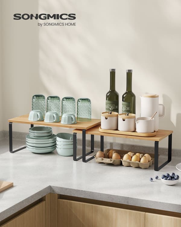Kryddställ - set om 4 - stapelbart - bläcksvart-naturbeige