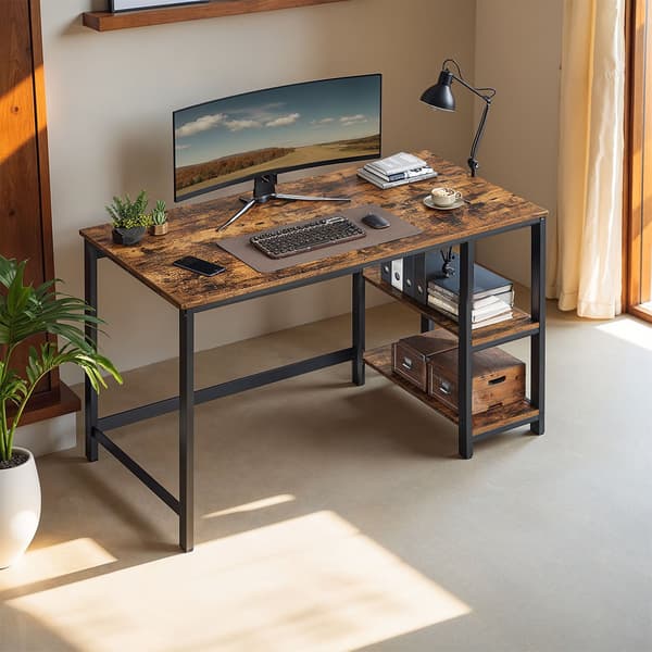 Datorbord - modern design - brunsvart