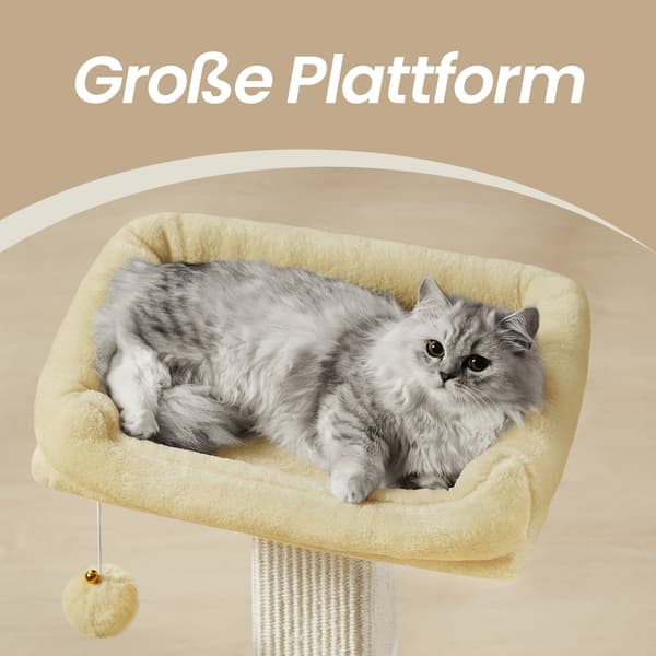 Kradsetræ - Plysplatform med kradsetræ - Beige