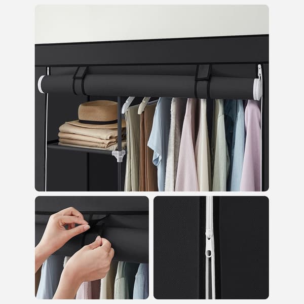Garderobe - Sammenklappelig med 6 rum - Sort
