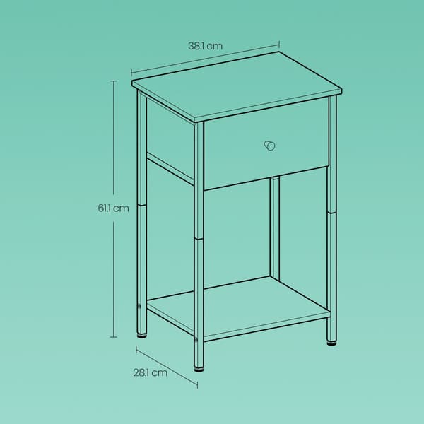 Sidebord med skuffe og hylde - Stilfuldt design - Sort