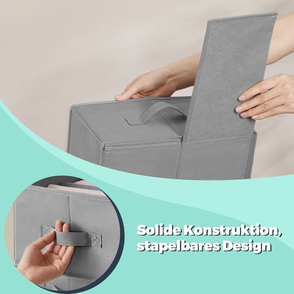 Skuffeorganisator - Sæt med 4 - 6 rum - Duegrå