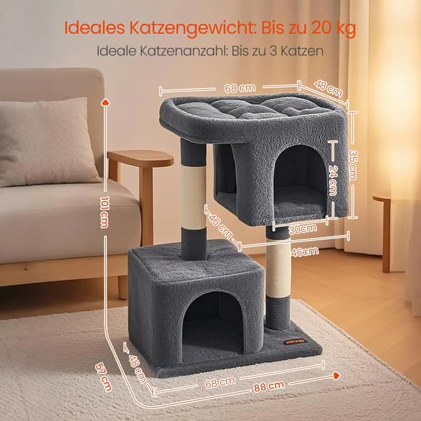 Raapimispuu isolla alustalla - pehmo - beige