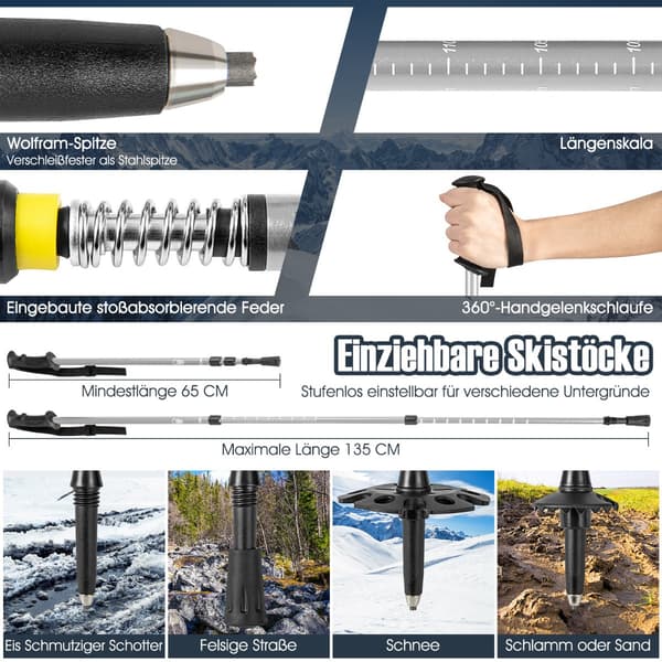 i - snöskor set med dubbel spännsystem - 4 1 78 cm - Silver