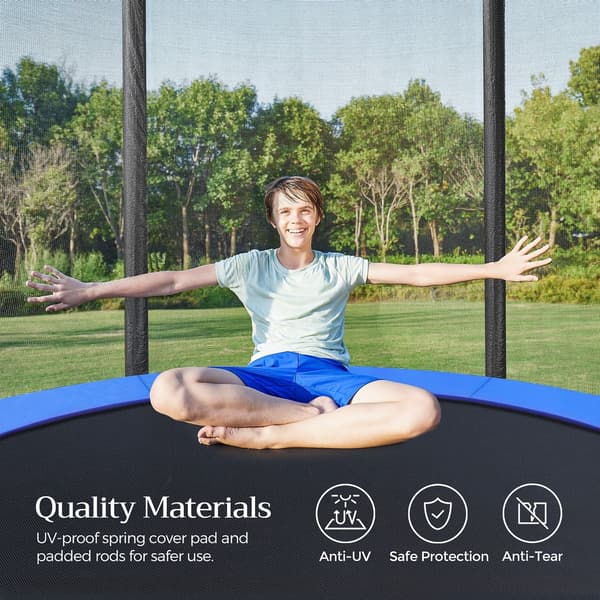 Trampolin - Extra stor med skyddsnät - Svartblå