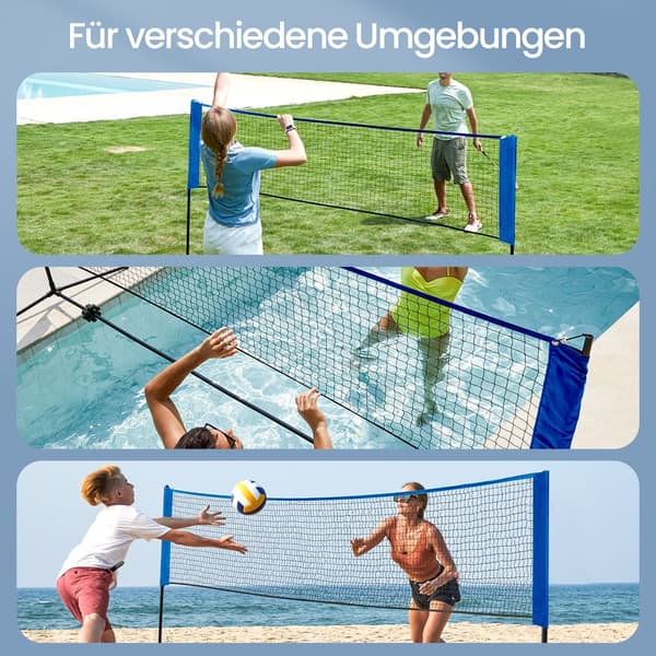 Badmintonnet 300 cm - Volleyballdesign - Højdejusterbart