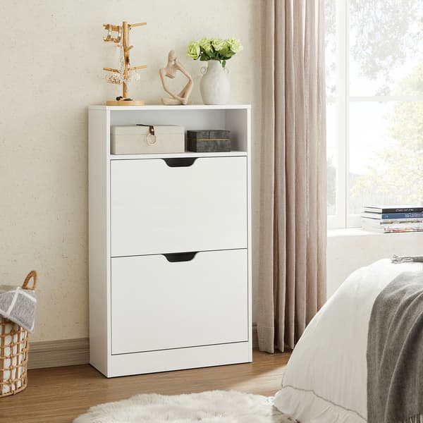 Skoskab - Med 2 klapper - Moderne - Hvid