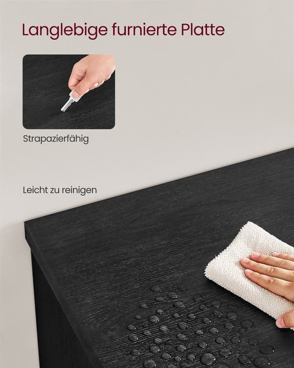 TV-bord med LED-belysning til 70 tommer - sort