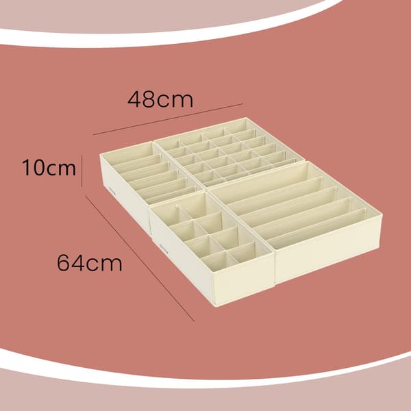 Undertøjsopbevaring - Sæt med 8 rum - Beige