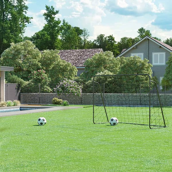 Fodboldmål - Hurtig at sætte op - Metalramme - Sort