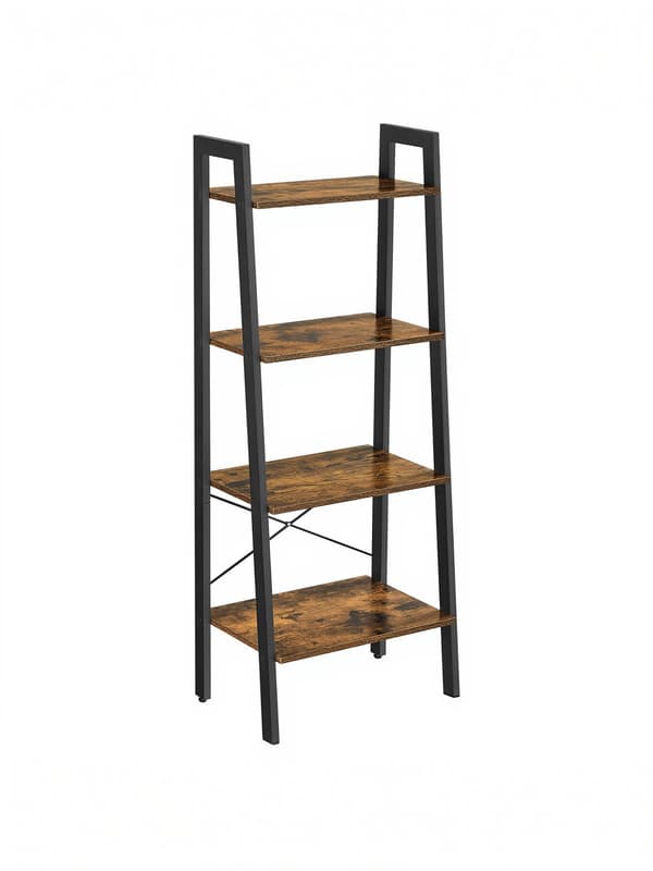 Fritstående bogreol - 4 niveauer - moderne design - metal