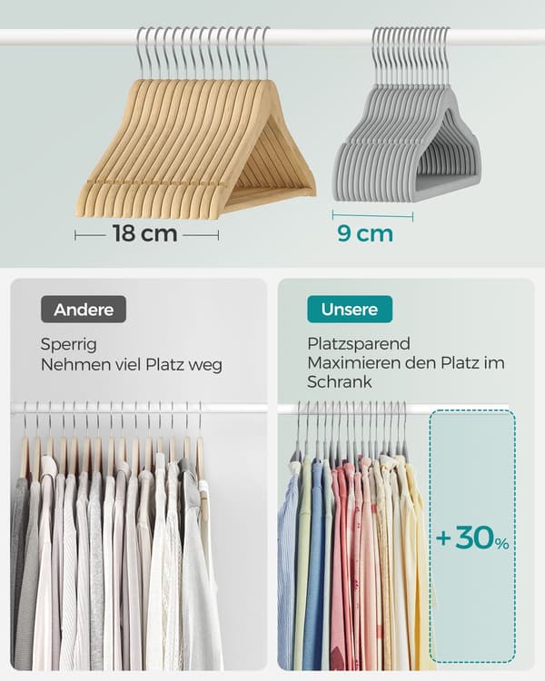 Børnetøjsbøjler - 360° drejelige - duegrå